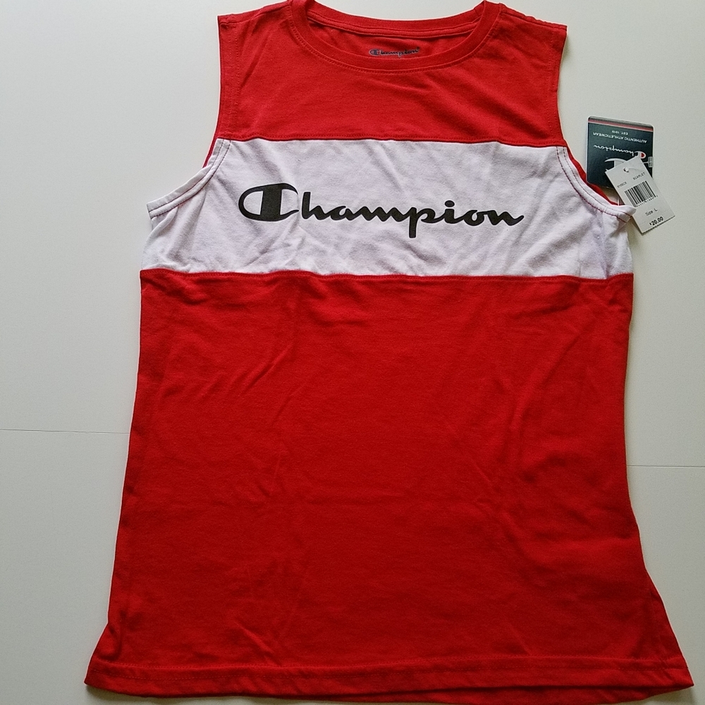 NWT Champion Tank top red & white, kids size large